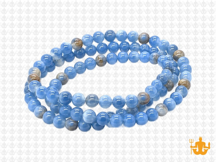 4mm Blue Calcite Round Beads 15.5", Natural [4m6]