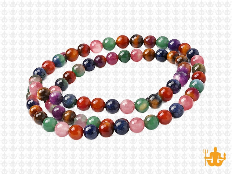 4mm 7 Chakra Round Beads 15.5", Natural [4m53]