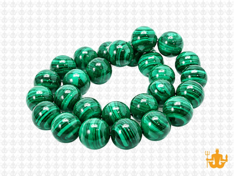 10mm Malachite Round Beads 15.5", Natural [10m9]