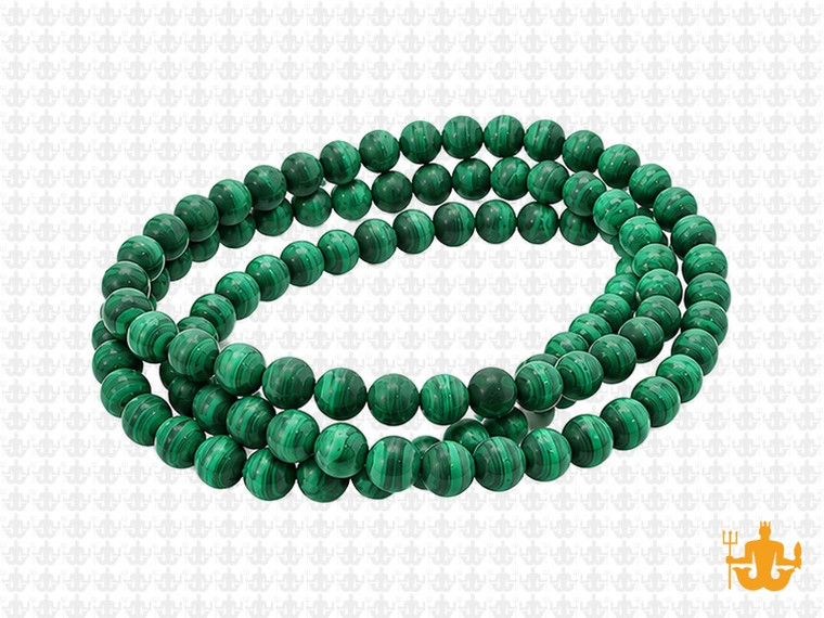 4mm Matte Malachite Round Beads 15.5", Natural [4m9m]