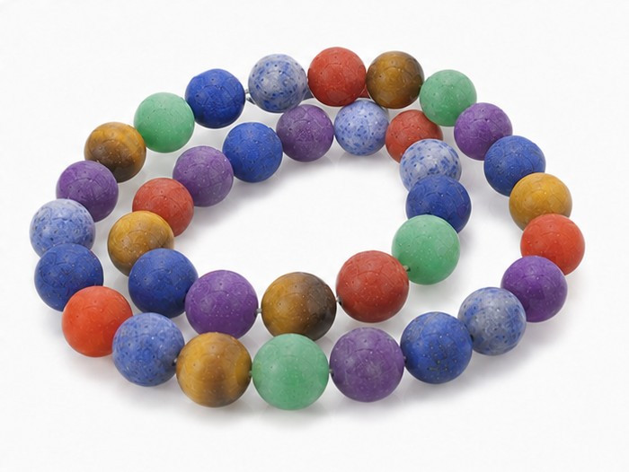 10mm Matte 7 Chakra Round Beads 15.5", Natural [10m56m]