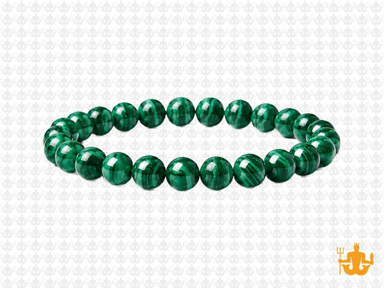 6mm Malachite Bracelet 7.5", Natural [b2m9]