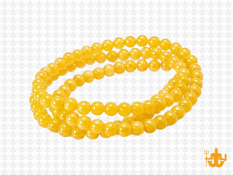 4mm Yellow Chalcedony Round Beads 15.5" dyed [4b92]