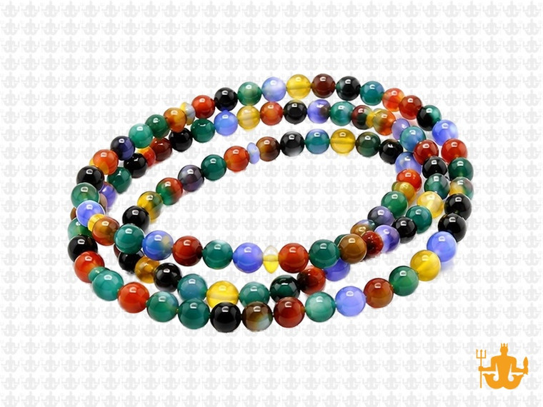 4mm Mix Agate Round Beads 15.5" dyed [4d29]
