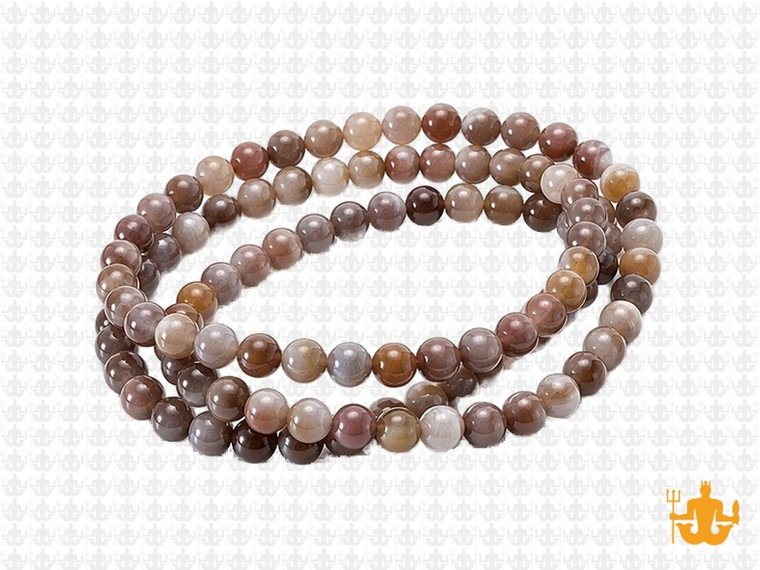4mm Brown Banded Agate Round Beads 15.5" dyed [4f25]