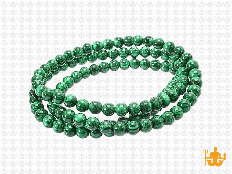 4mm Green Malachite Round Beads 15.5" synthetic [4r37]