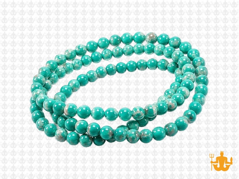 4mm Green Sea Sediment Round Beads 15.5" dyed [4r55g]