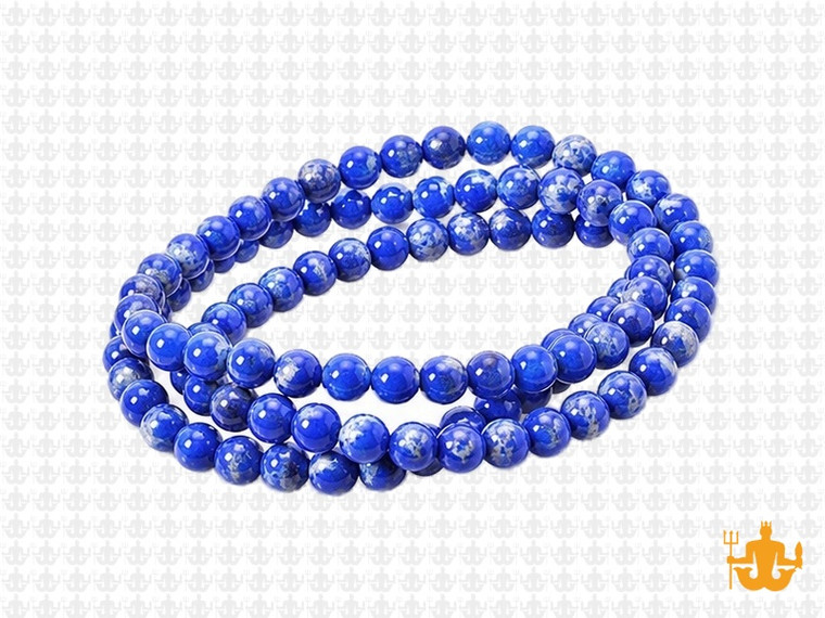 4mm Lapis Sea Sediment Round Beads 15.5" dyed [4r55l]