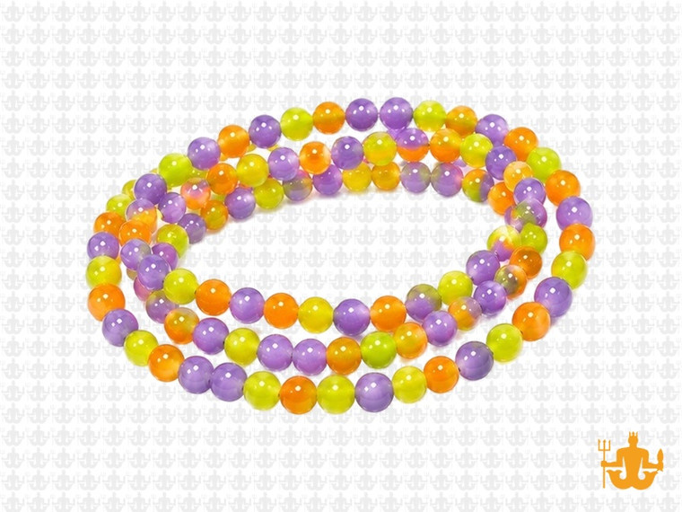 4mm Yellow Chalcedony, Perodot Quartz & Sky Quartz Round Beads 15.5" synthetic [4x35]