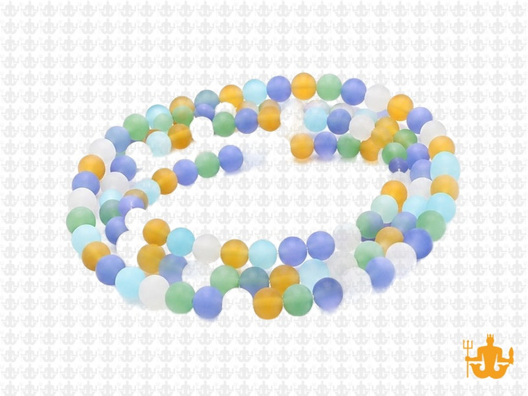 4mm Mix Quartz Matte Round Beads 15.5" synthetic [4x4]