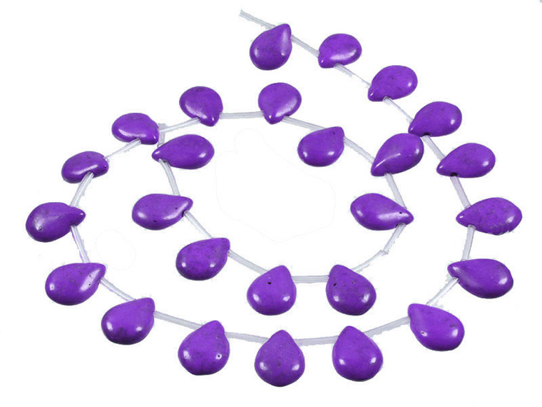 10x14mm Purple Magnesite Pear Briolette Beads 15.5" [t421p]