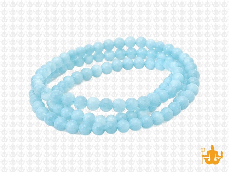 4mm Matte Aqua Quartz Round Beads 15.5" synthetic [4a70m]