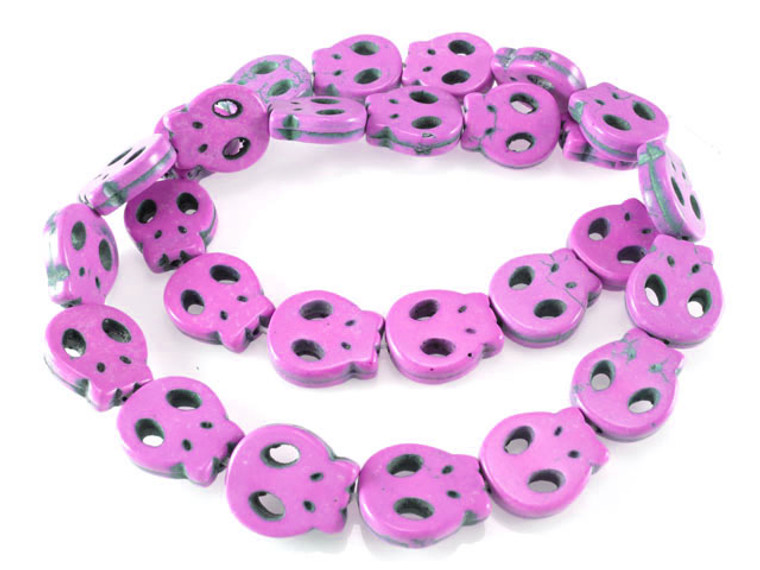 13x15mm Pink Magnesite Skull Beads 15.5" [t448f]