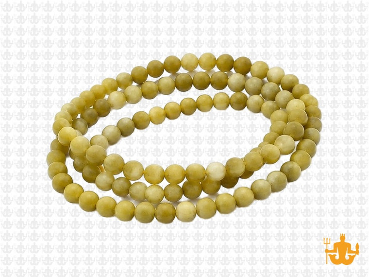 4mm Matte Olivine Jade Round Beads 15.5" natural [4b38m]