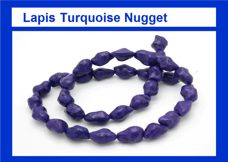 8x12mm Lapis Magnesite Nugget Beads 15.5" [t482l]