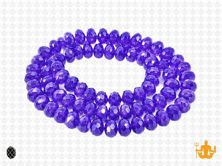 6x4mm Sapphire Glass Faceted  about 15.5" [uc2a14]