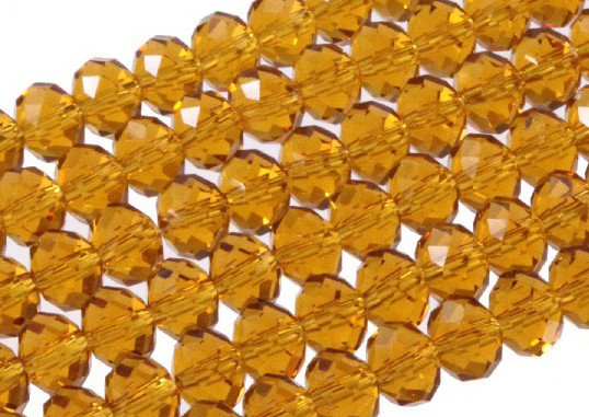 10x8mm Topaz Glass Faceted Rondelle About 36 Bead [uc4a12]