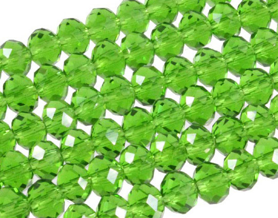10x8mm Emerald Glass Faceted Rondelle About 36 Bead [uc4a17]