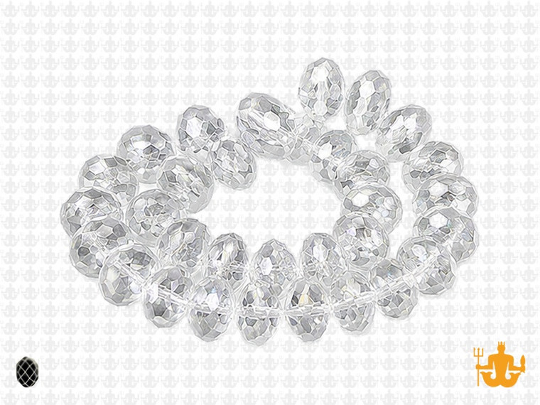 12x8mm Glass Faceted Rondelle Beads 15.5" [uc5a1]