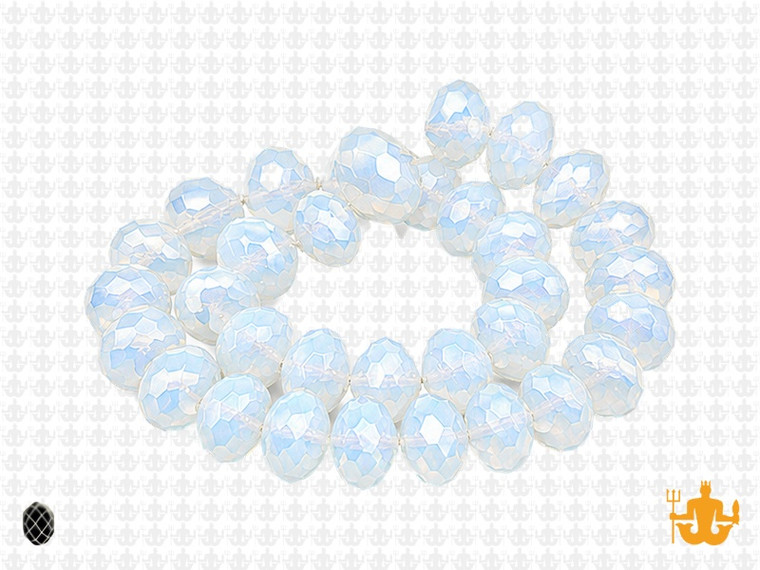 12x8mm Opalite Quartz Faceted Rondelle Beads 15.5" synthetic [uc5a43]