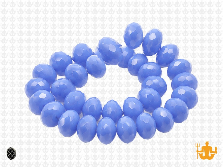 12x8mm Blue Opal Quartz Faceted Rondelle Beads 15.5" synthetic [uc5b4]