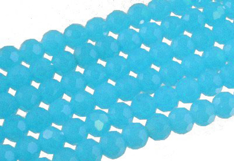 4mm Aqua Opal Quartz Faceted Round Beads 15.5" synthetic [uc6b6]