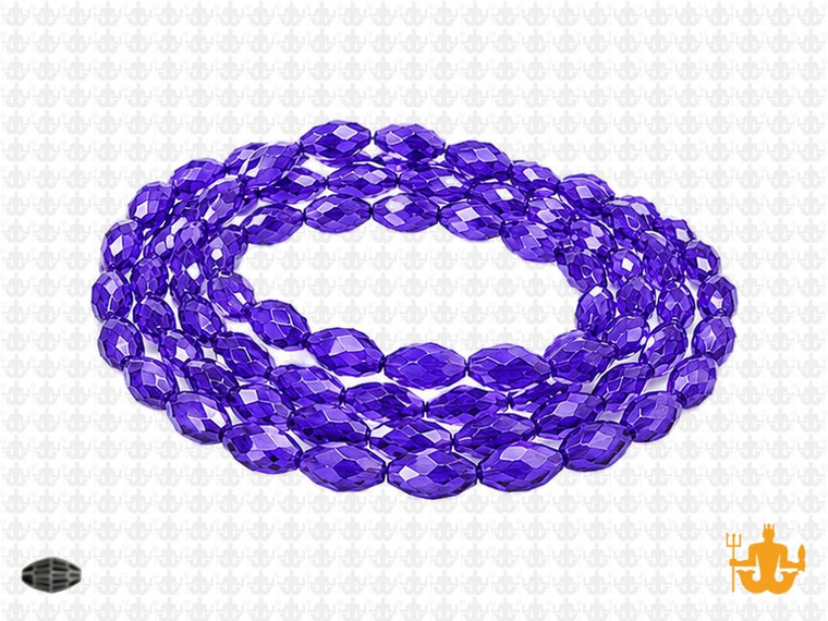 6x8mm Sapphire Glass Faceted Rice about 15.5" [uc12a14]
