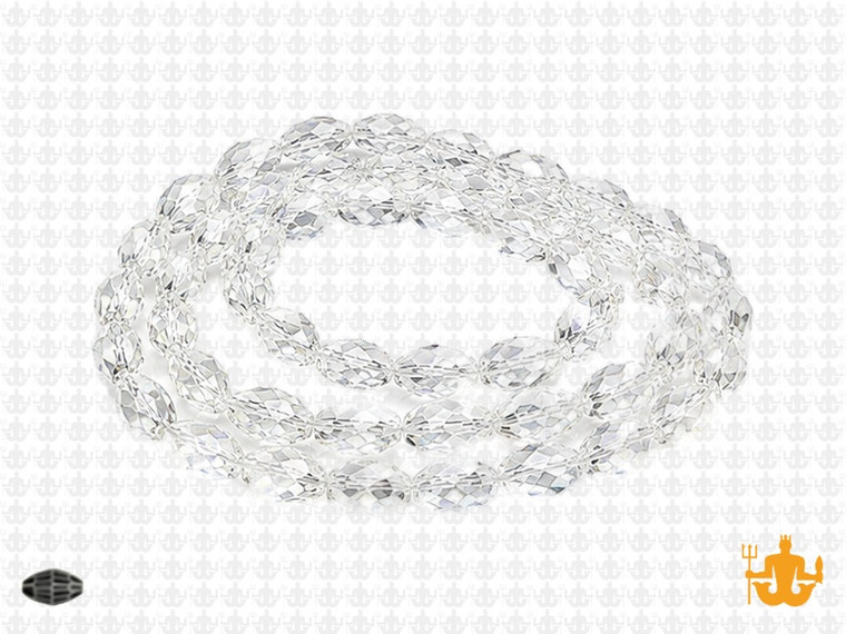 8x12mm Glass Faceted Rice Beads 15.5" [uc13a1]
