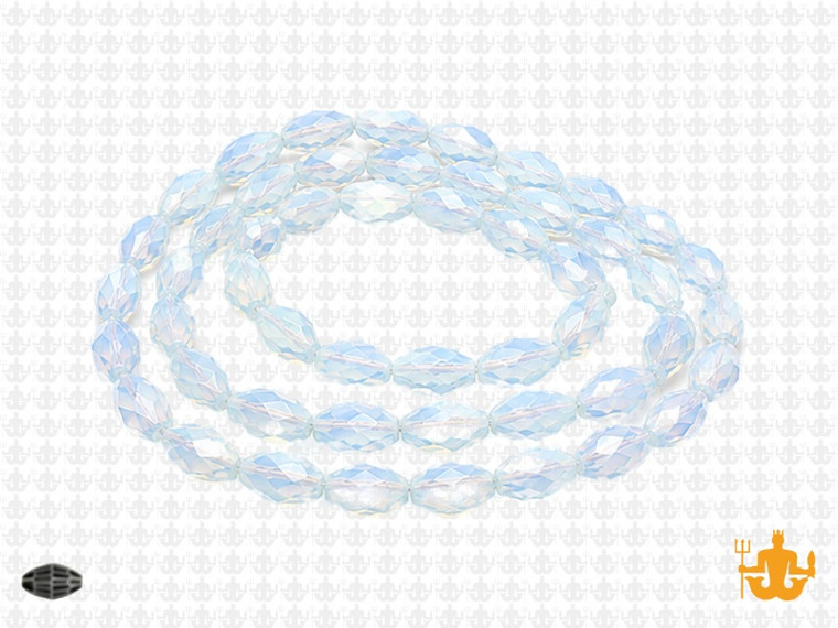 8x12mm Opalite Faceted Rice Beads 15.5" synthetic [uc13a43]