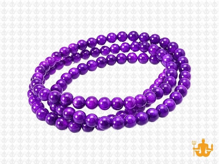 4mm Purple Agate Round Beads 15.5" dyed [4f14]