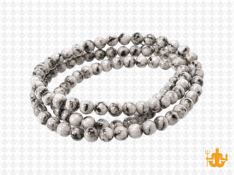 4mm Zebra Agate Round Beads 15.5" natural [4r43a]