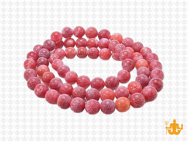 6mm Red Spider Agate Round Beads 15.5" heated [6f31r]