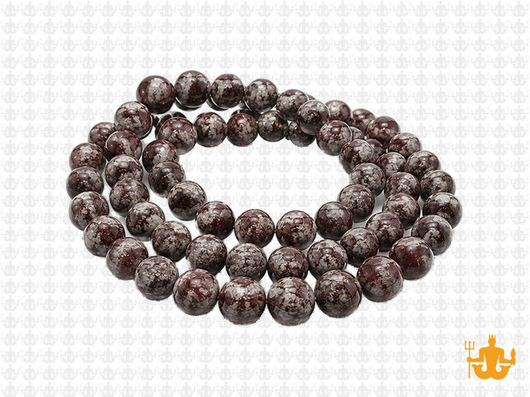 6mm Brown Snowflake Round Beads 15.5" natural [6b4]