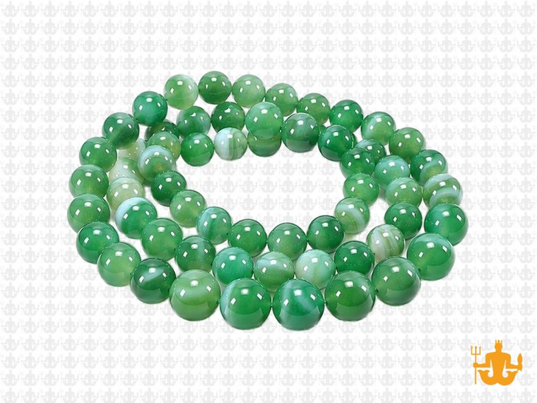 6mm Green Banded Agate Round Beads 15.5" dyed [6f23]