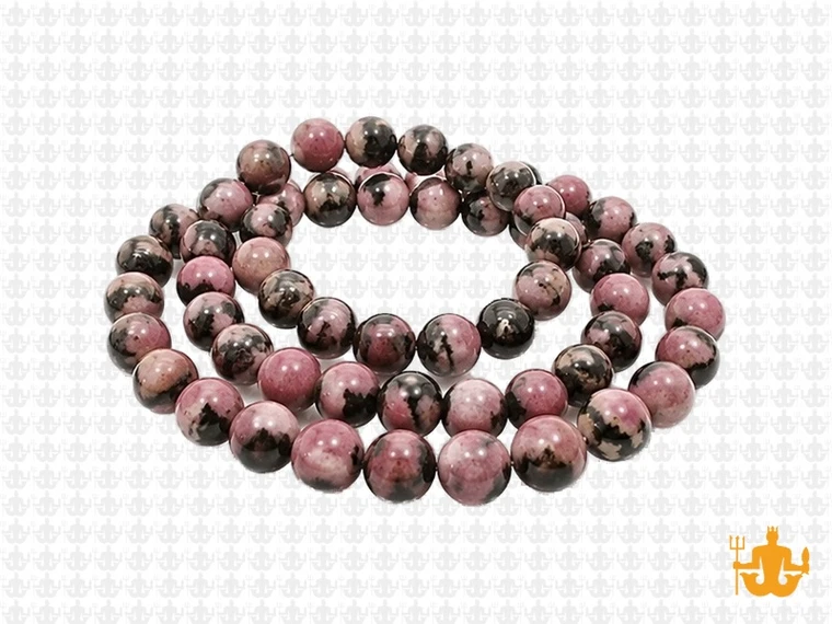 6mm Rhodonite with Matrix Round Beads 15.5" natural [6r14]