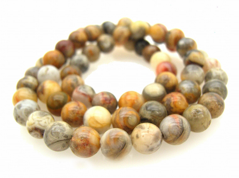 6mm Crazy Lace Agate Round Beads 15.5" natural [6r28]