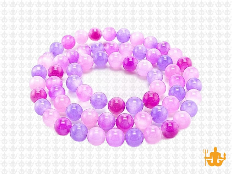 6mm Mix Purple Quartz Round Beads 15.5" dyed [6x15]