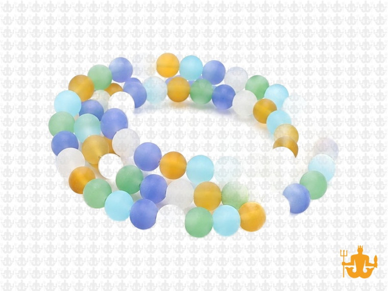 6mm Mix Quartz Matte Round Beads 15.5" synthetic [6x4]