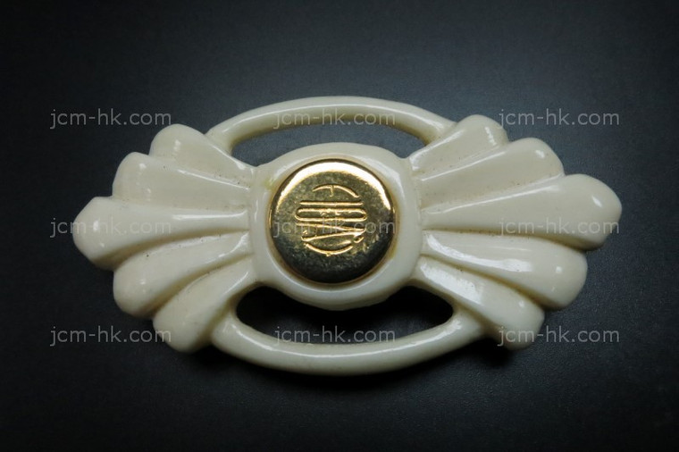 35X65mm Buffalo Bone Carved Brooch With Brass Setting [z1207]