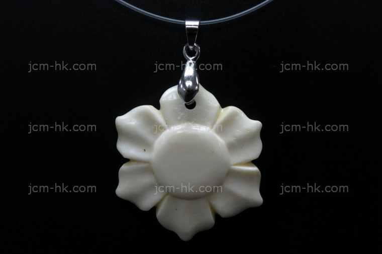 30X35mm Buffalo Bone Flower Designer Bead Pendant [z1340]