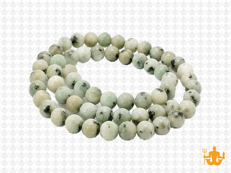 6mm Matte Kiwi Agate Round Beads 15.5" natural [6a19m]