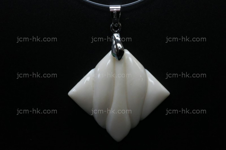 35X35mm Buffalo Bone Carved Designer Bead Pendant [z1478]