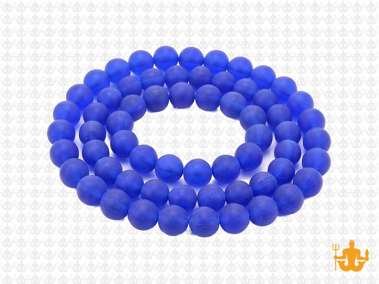 6mm Matte Blue Quartz Round Beads 15.5" synthetic [6a36m]