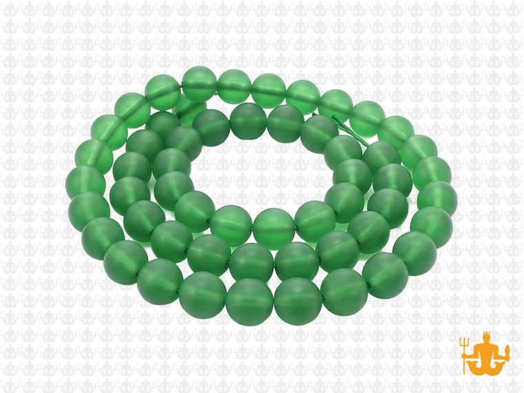 6mm Matte Green Quartz Round Beads 15.5" synthetic [6a37m]