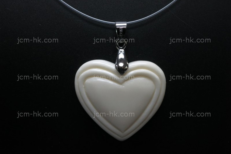 32X30mm Buffalo Bone Heart Designer Bead Pendant [z1472]