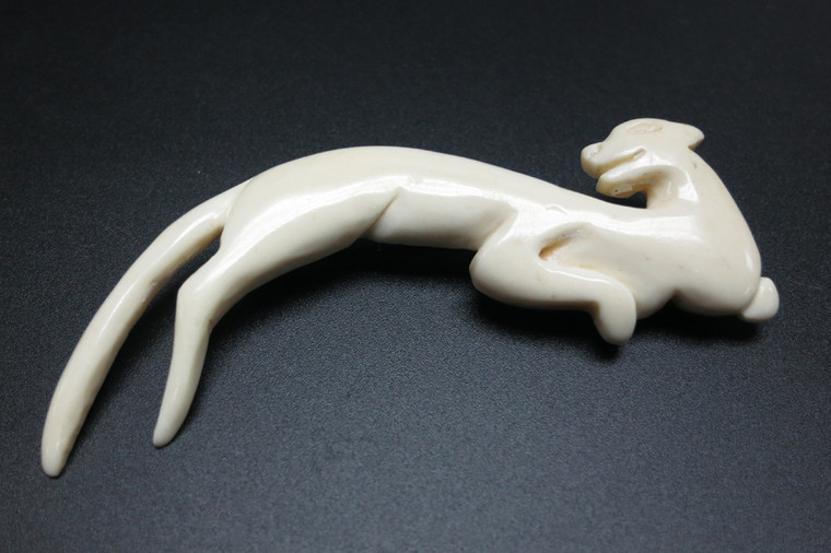 80X28mm Buffalo Bone Panther Brooch [z1542]