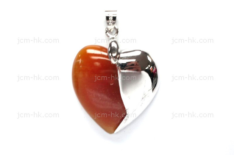 28X28mm Amber Horn Heart Designer Bead Pendant With 925 Silver Setting [z1644]