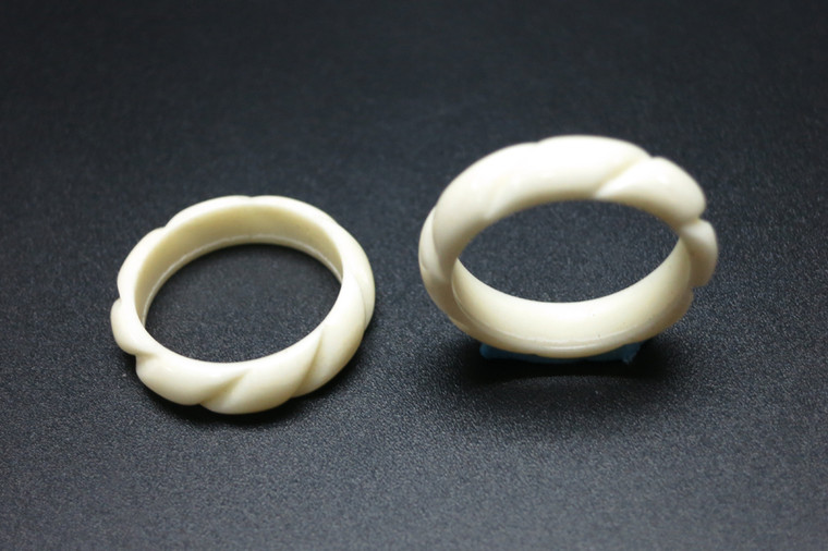 4mm Buffalo Bone Rope Flat Ring [z1808]