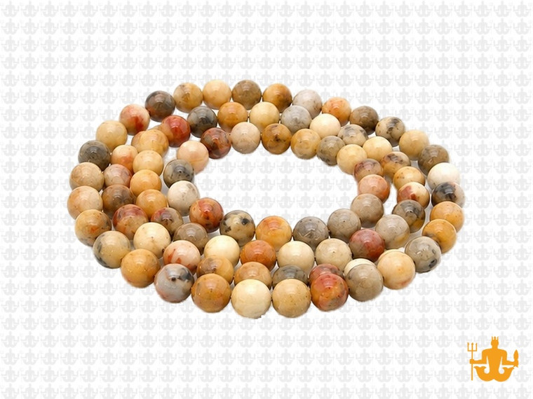 6mm Matte Crazy Lace Agate Round Beads 15.5" natural [6r28m]