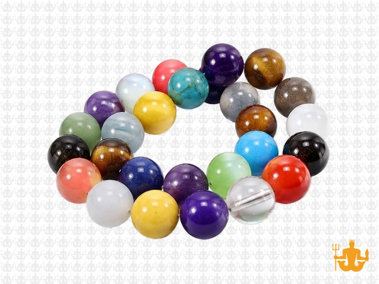 10mm Mix Stones Round Beads 15.5" dyed [10x99a]